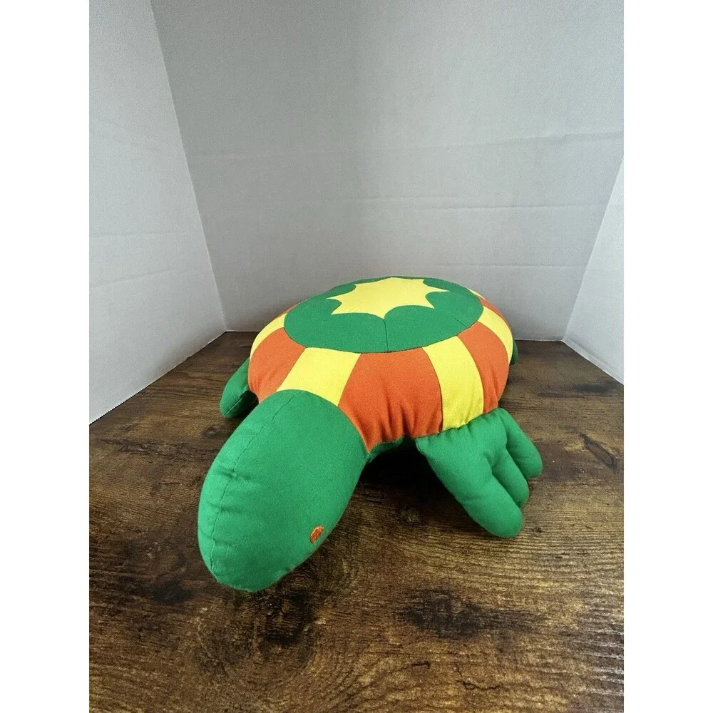 Vintage Pier 1 Imports Turtle Plush Pillow Retired HTF Tropical Decor 17 Inch